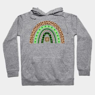 Shamrock Leopard Rainbow St Patrick's Day Hoodie